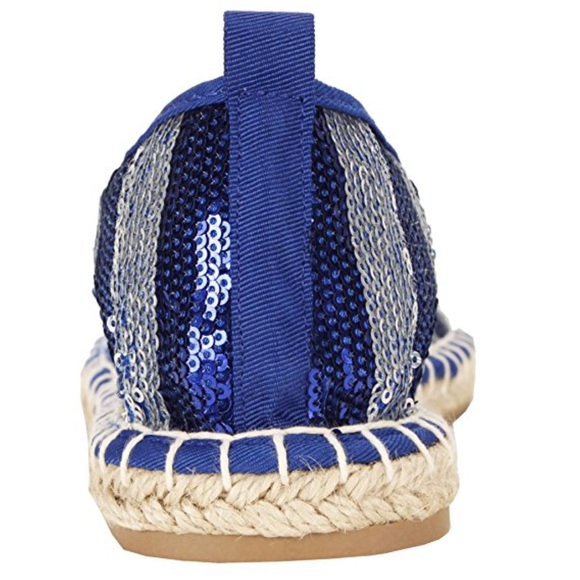 Nautical Stripes Sequins Espadrille Loafer Flats - Picture 7 of 8